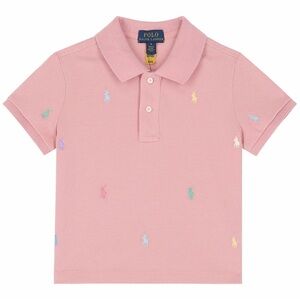 Polo Ralph Lauren Girls' Pink Logo Polo Shirt Embroidered Pony